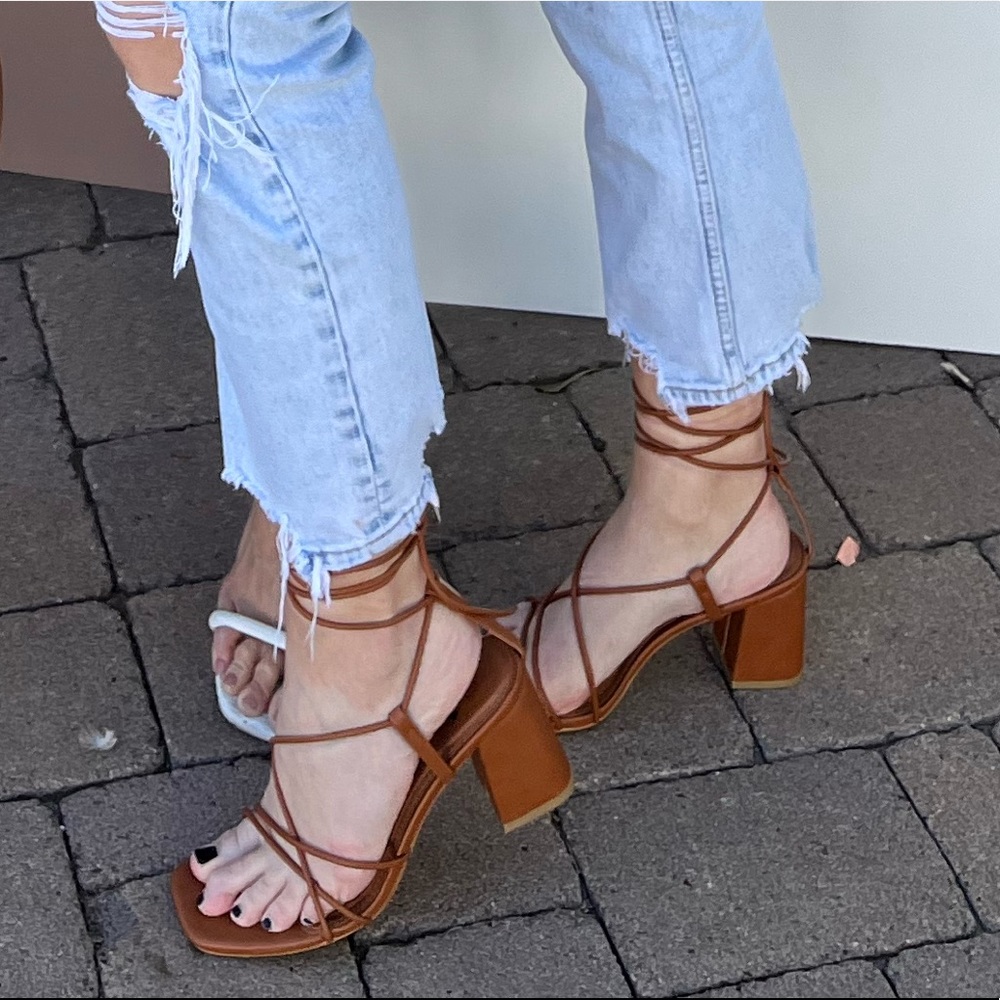 Tan Strappy Heels